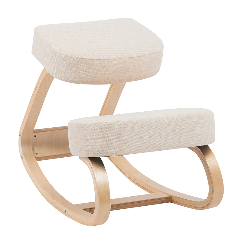 Sedia inginocchiata a dondolo ergonomica in legno beige (GY-040)