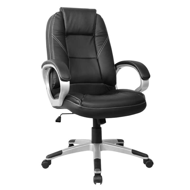 Sedia da ufficio direzionale ergonomica in pelle nera (Y-2753)