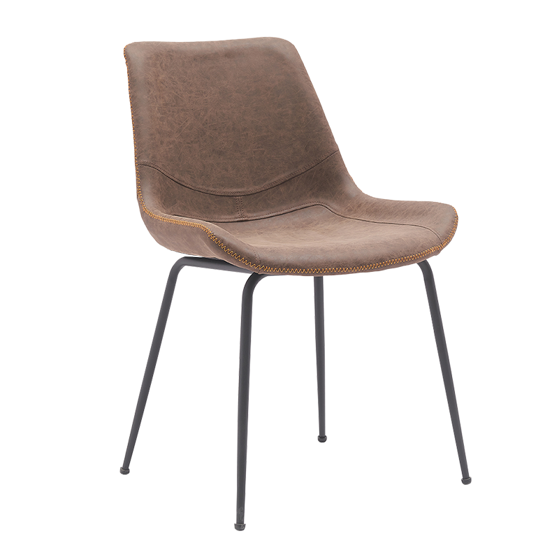 Sedie da pranzo con accento con schienale medio e gamba in metallo marrone (Y-C12)