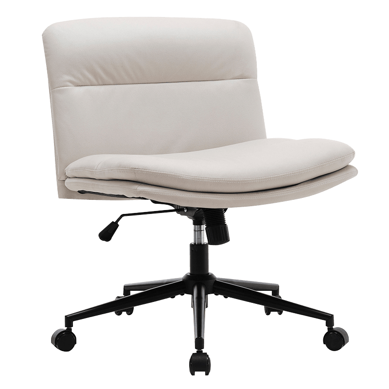 Sedia da ufficio domestica senza braccioli con gambe incrociate bianche (Y-C56)