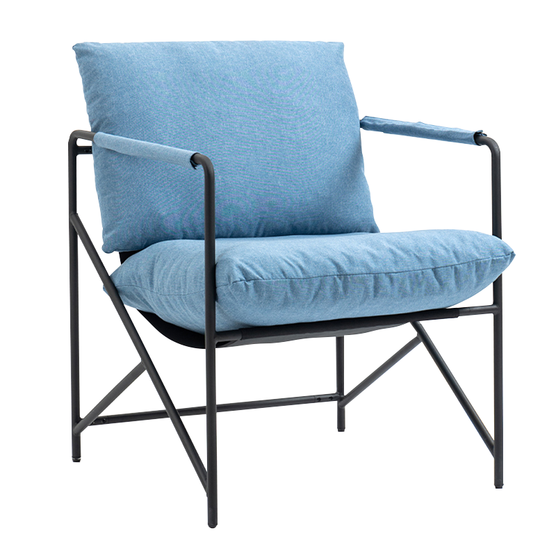 Sedia con accento per il tempo libero imbottita con struttura in metallo beige (Y-C37)