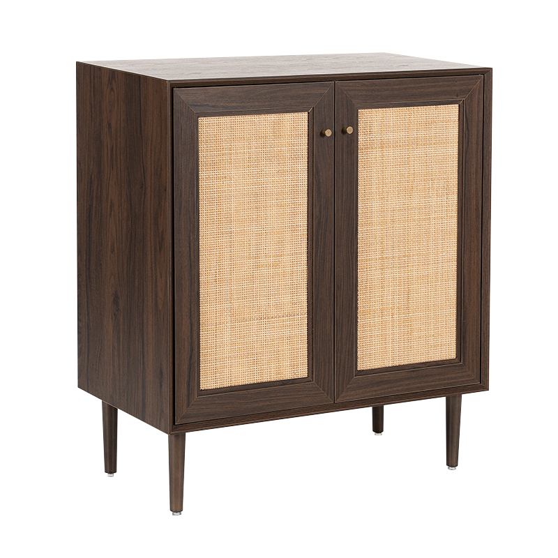 Armadi a due ante in rattan vintage color noce (Y-C41)