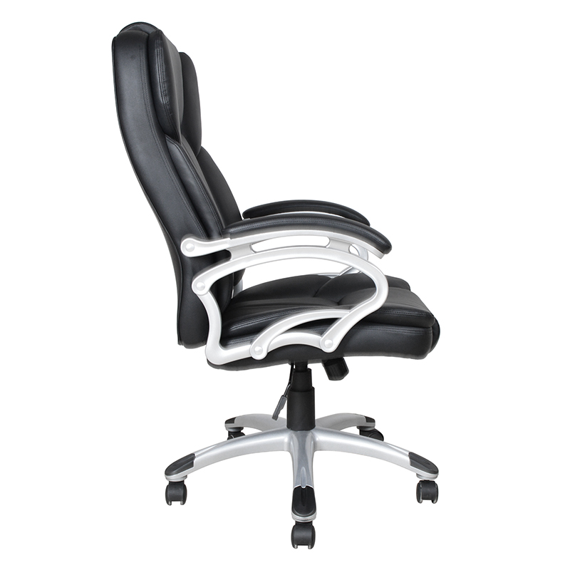 Sedile da ufficio esecutivo con bracciolo fisso con schienale alto nero (Y-2825)