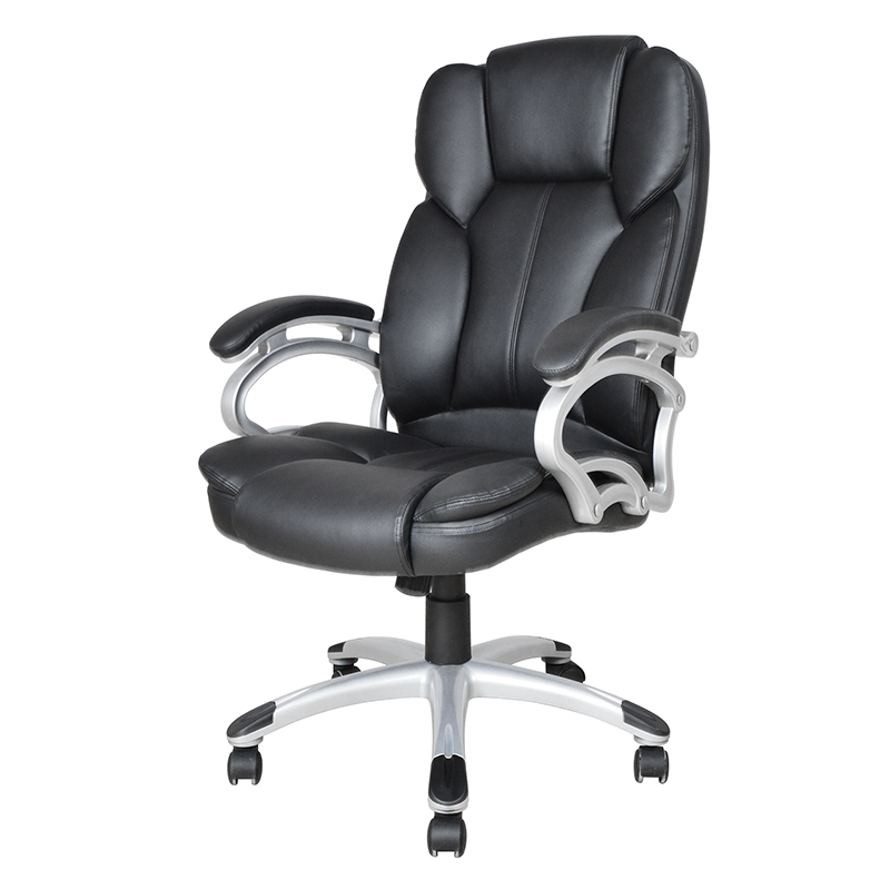 Sedile da ufficio esecutivo con bracciolo fisso con schienale alto nero (Y-2825)