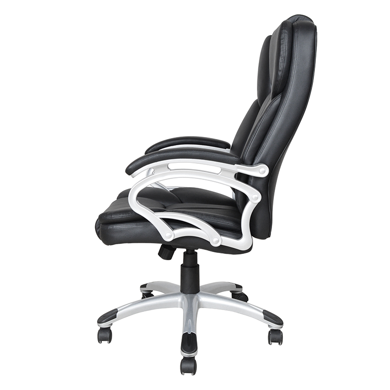 Sedile da ufficio esecutivo con bracciolo fisso con schienale alto nero (Y-2825)