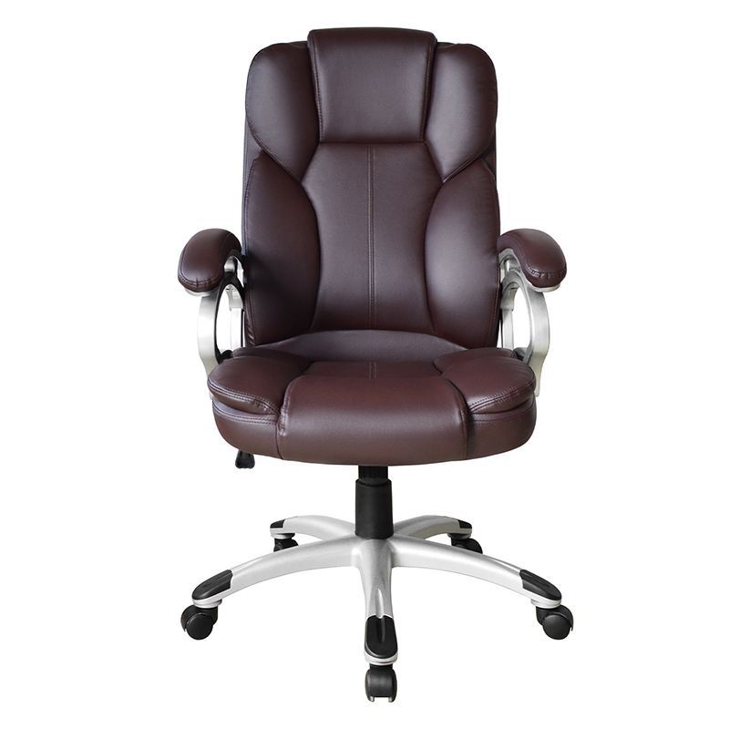 Sedile da ufficio esecutivo con bracciolo fisso con schienale alto marrone (Y-2825)