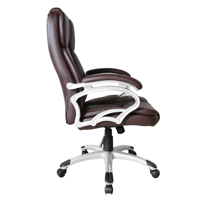 Sedile da ufficio esecutivo con bracciolo fisso con schienale alto marrone (Y-2825)