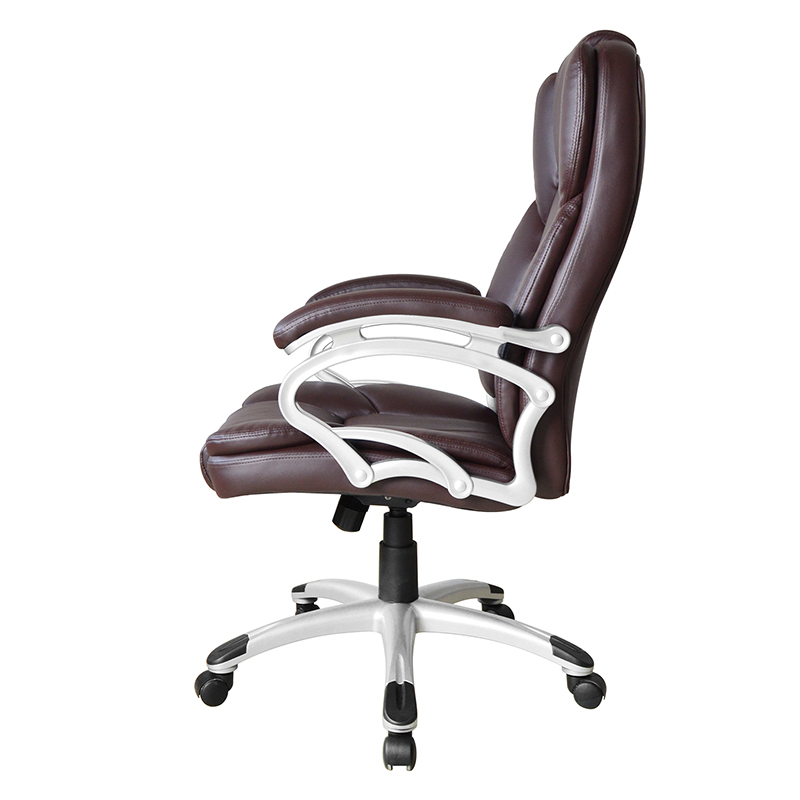 Sedile da ufficio esecutivo con bracciolo fisso con schienale alto marrone (Y-2825)