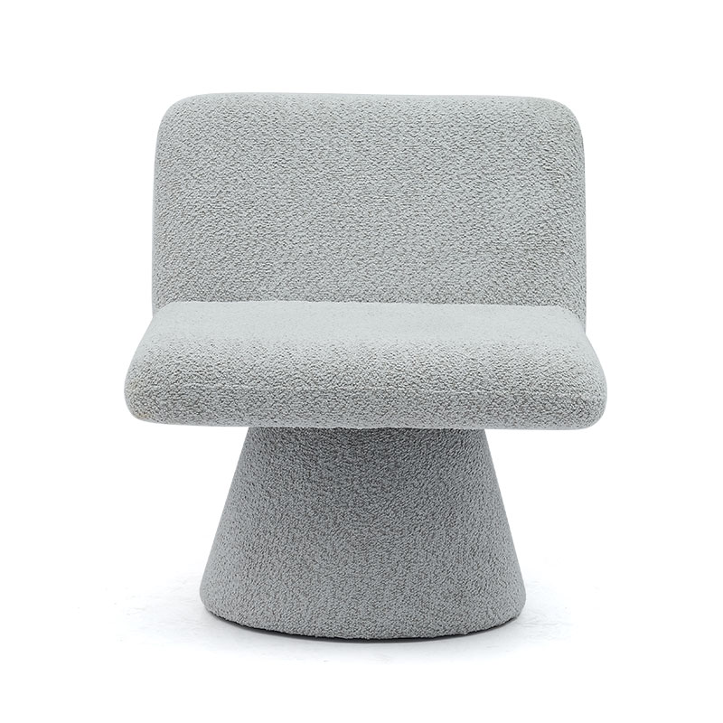 Poltrona girevole moderna imbottita grigia in stile lounge in tessuto per divano letto singolo (GY-642)