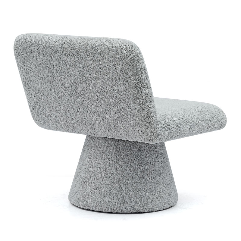 Poltrona girevole moderna imbottita grigia in stile lounge in tessuto per divano letto singolo (GY-642)
