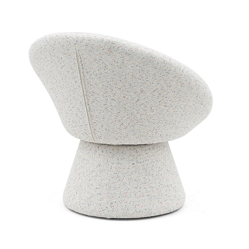 Poltrone da salotto con accento sul divano monoposto a forma rotonda pigra in tessuto bianco nordico con schienale (GY-645)