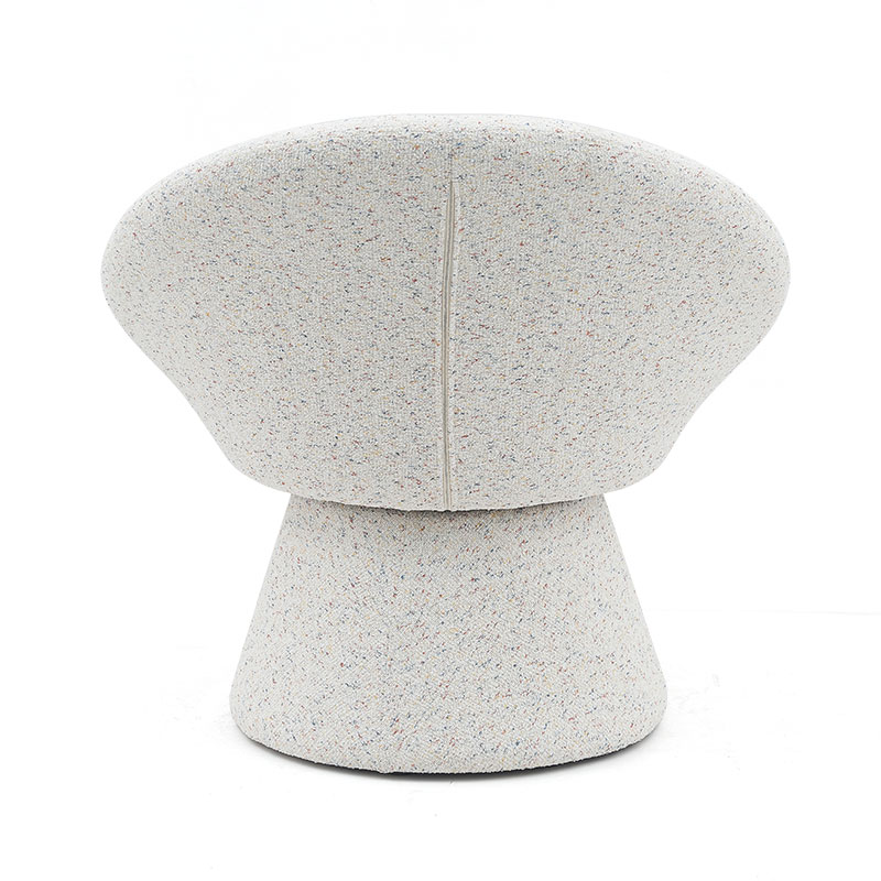 Poltrone da salotto con accento sul divano monoposto a forma rotonda pigra in tessuto bianco nordico con schienale (GY-645)