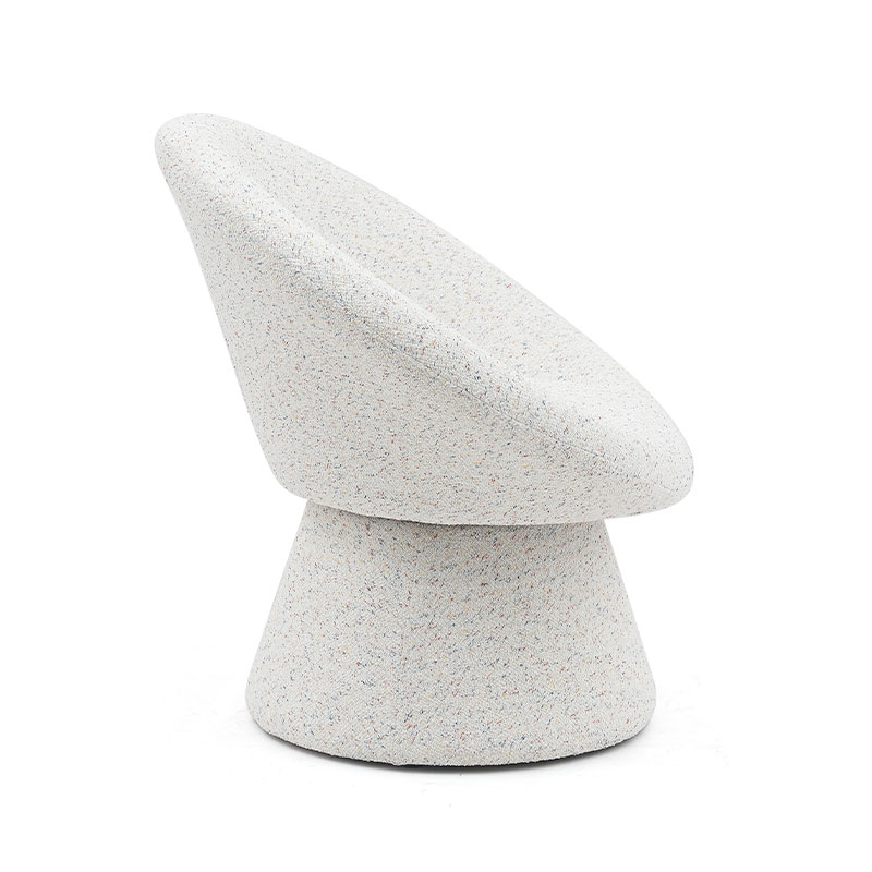 Poltrone da salotto con accento sul divano monoposto a forma rotonda pigra in tessuto bianco nordico con schienale (GY-645)