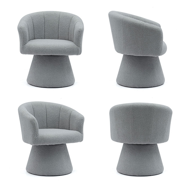 Poltrona girevole per sedia a sdraio con accento per hotel, stile confortevole, per il tempo libero, grigio, per soggiorno (GY-646)