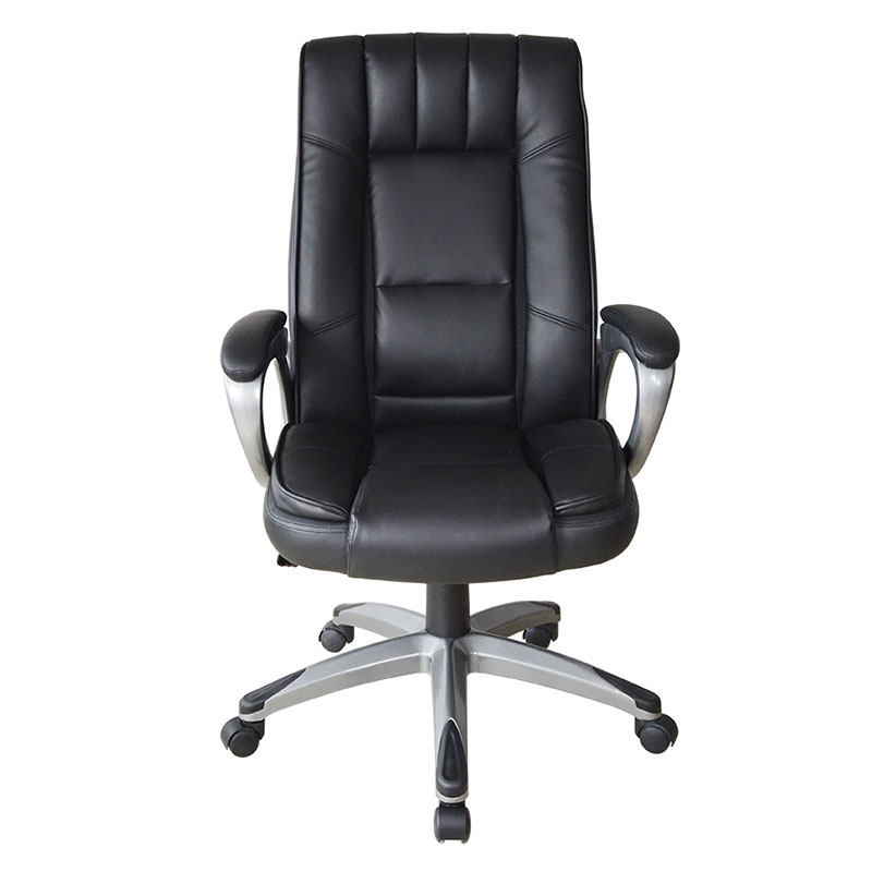 Sedia da ufficio ergonomica per manager con braccioli in pelle nera (M-6113)