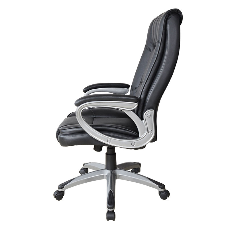 Sedia da ufficio ergonomica per manager con braccioli in pelle nera (M-6113)