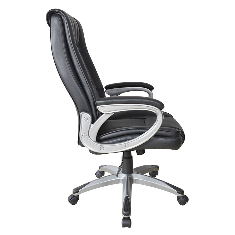 Sedia da ufficio ergonomica per manager con braccioli in pelle nera (M-6113)