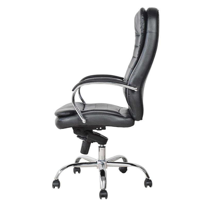 Sedia da ufficio ergonomica per manager con braccioli imbottiti cromati (M-6117)