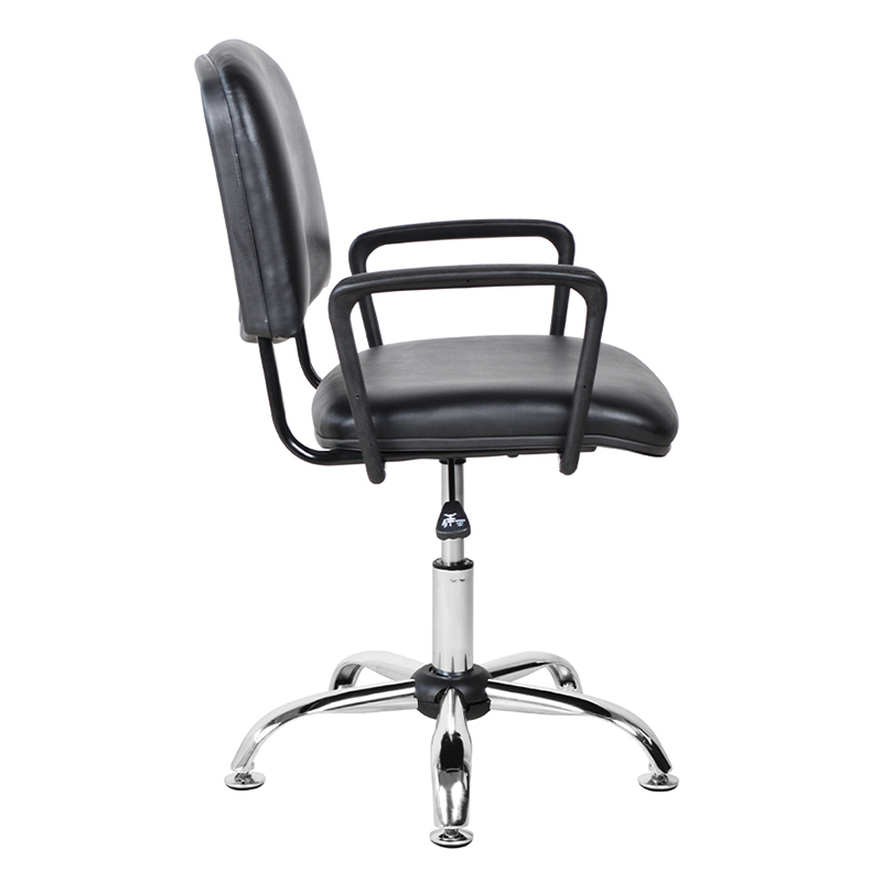 Poltrona da salone con braccioli in metallo PU con schienale basso e piedino cromato (M-6118)