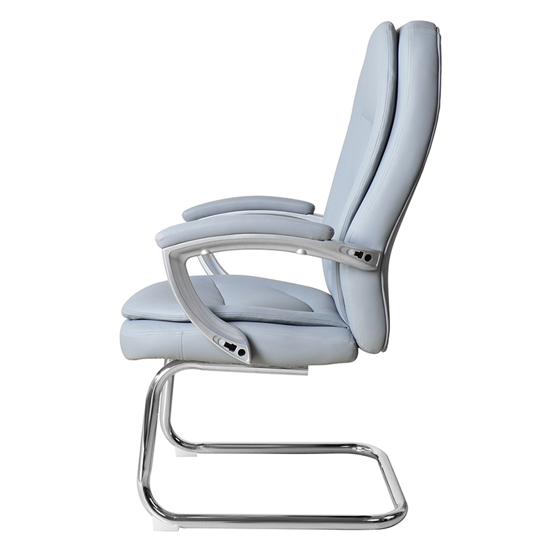 Sedia da conferenza moderna in pelle con schienale alto e base fissa cromata (M-6124)
