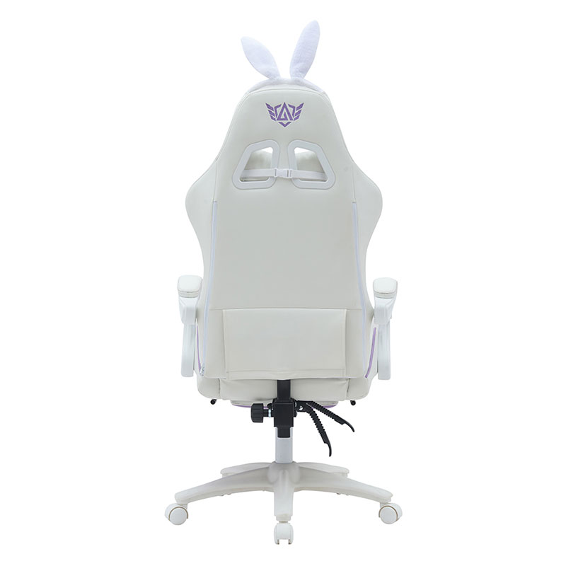 Pelle sintetica 360 girevole in PVC PU Comoda sedia da gioco reclinabile bianca viola per ragazza Silla Gamer per le corse (T-7114B)