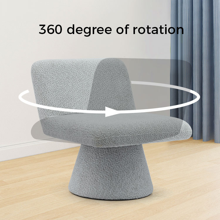 Poltrona girevole moderna imbottita grigia in stile lounge in tessuto per divano letto singolo (GY-642)