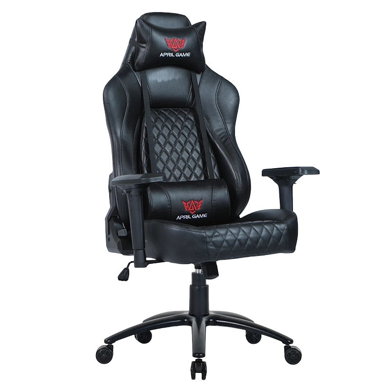 Sedia da gioco con base in metallo verniciato nero con bracciolo 4D con schienale alto (Y-2520)