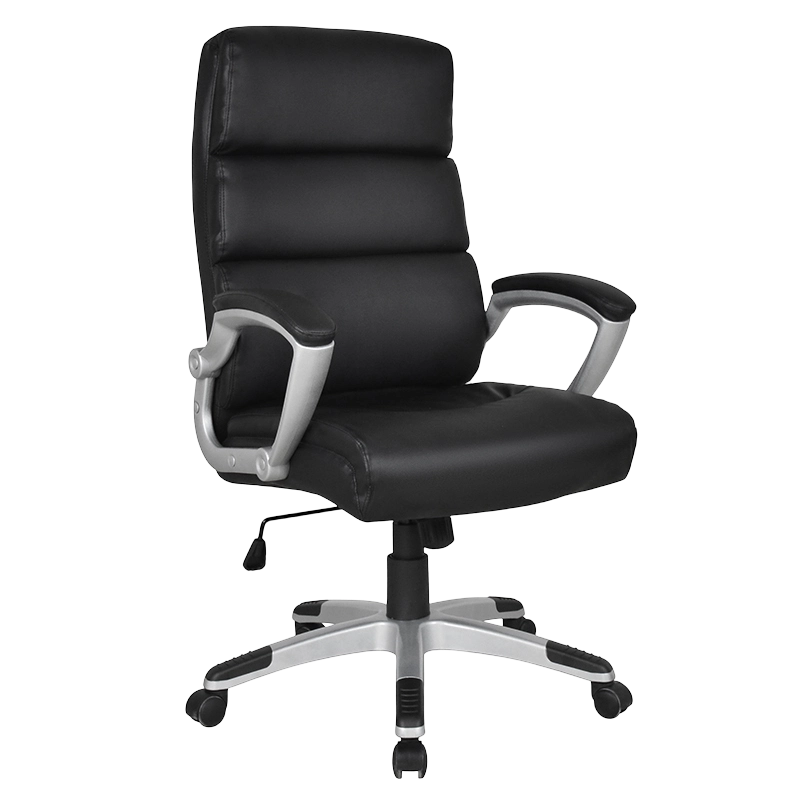 Sedia da ufficio Boss con bracciolo imbottito con schienale alto nero (Y-2725)