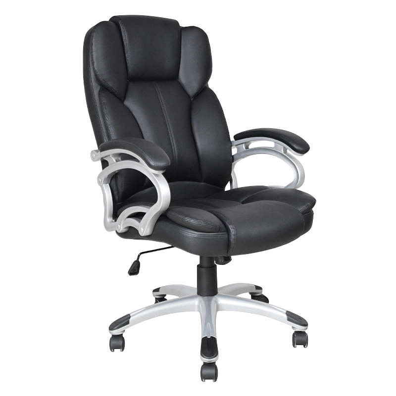 Sedile da ufficio esecutivo con bracciolo fisso con schienale alto nero (Y-2825)