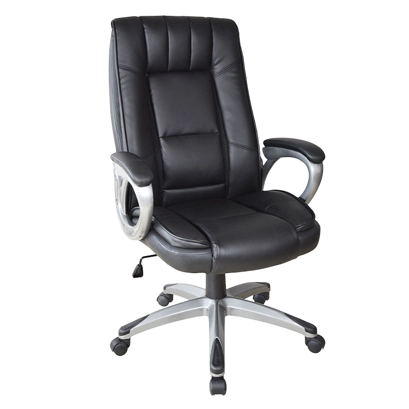 Sedia da ufficio ergonomica per manager con braccioli in pelle nera (M-6113)