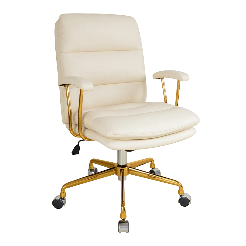 Sedia da ufficio con doppio cuscino in metallo con bracciolo in metallo (X-5147)